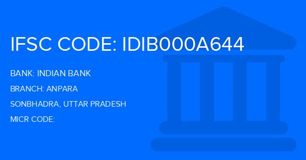 Indian Bank Anpara Branch IFSC Code