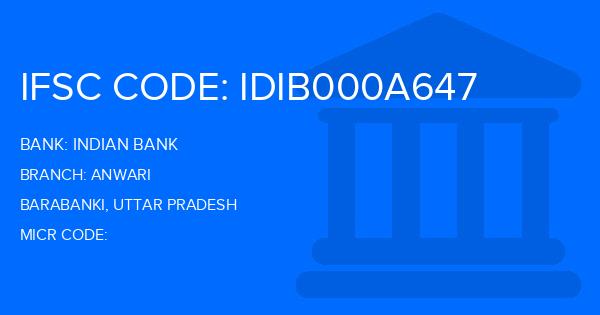 Indian Bank Anwari Branch IFSC Code