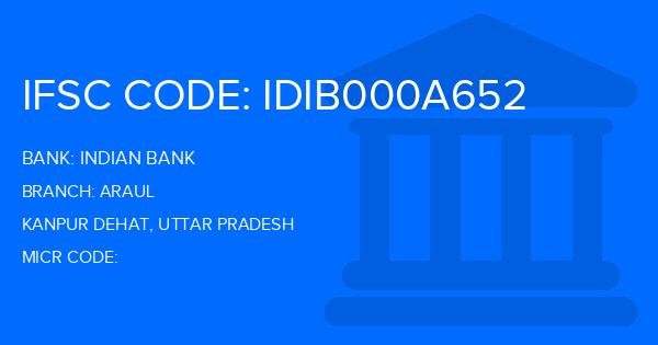 Indian Bank Araul Branch IFSC Code
