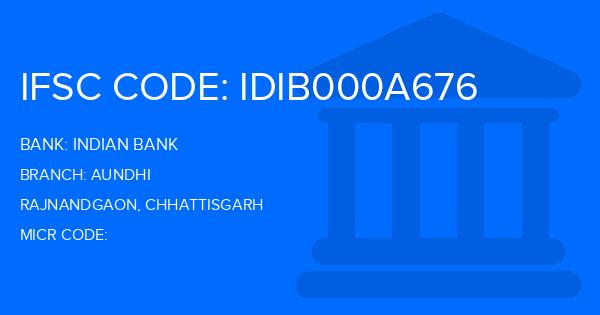 Indian Bank Aundhi Branch IFSC Code