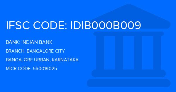 Indian Bank Bangalore City Branch IFSC Code
