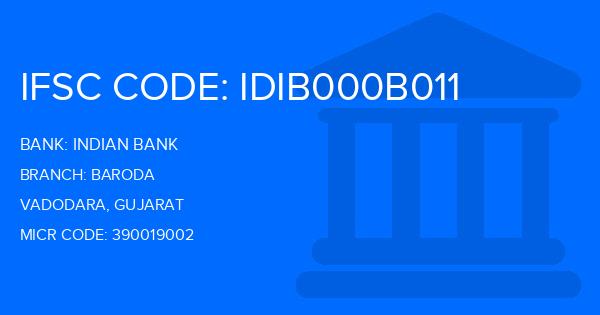 Indian Bank Baroda Branch IFSC Code