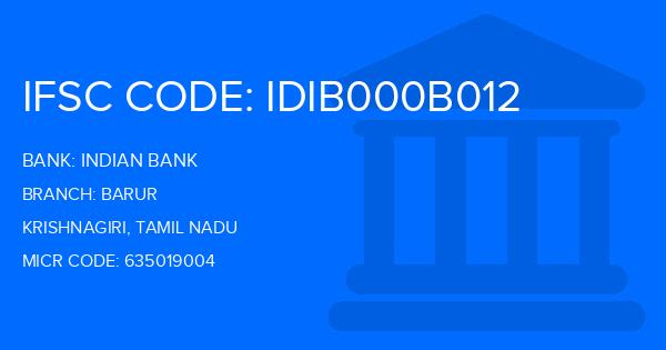 Indian Bank Barur Branch IFSC Code