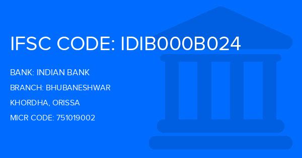 Indian Bank Bhubaneshwar Branch IFSC Code