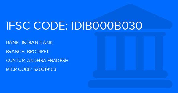 Indian Bank Brodipet Branch IFSC Code