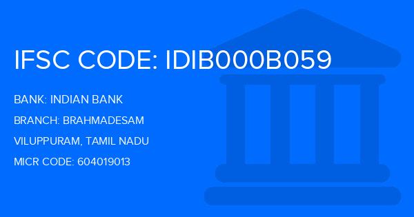 Indian Bank Brahmadesam Branch IFSC Code