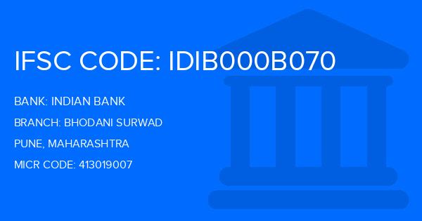 Indian Bank Bhodani Surwad Branch IFSC Code