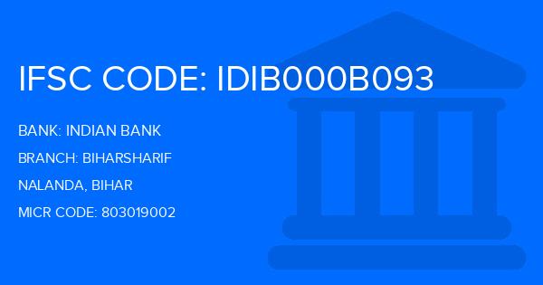 Indian Bank Biharsharif Branch IFSC Code