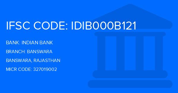 Indian Bank Banswara Branch IFSC Code