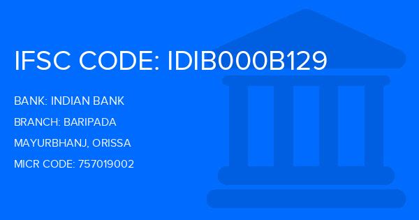 Indian Bank Baripada Branch IFSC Code