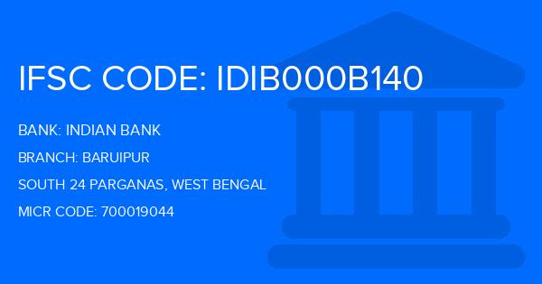 Indian Bank Baruipur Branch IFSC Code