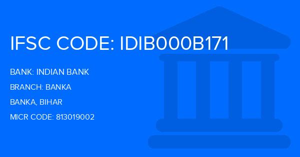 Indian Bank Banka Branch IFSC Code