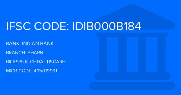 Indian Bank Bharni Branch IFSC Code