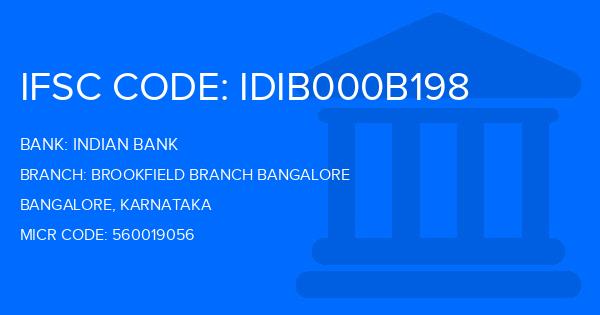 Indian Bank Brookfield Branch Bangalore Branch IFSC Code