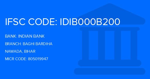 Indian Bank Baghi Bardiha Branch IFSC Code