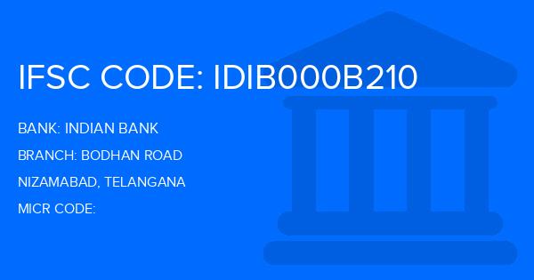 Indian Bank Bodhan Road Branch IFSC Code