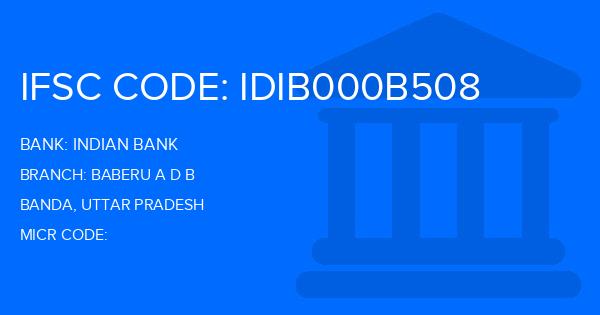 Indian Bank Baberu A D B Branch IFSC Code