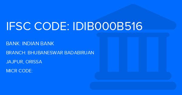 Indian Bank Bhubaneswar Badabiruan Branch IFSC Code
