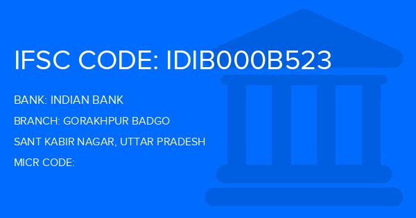 Indian Bank Gorakhpur Badgo Branch IFSC Code
