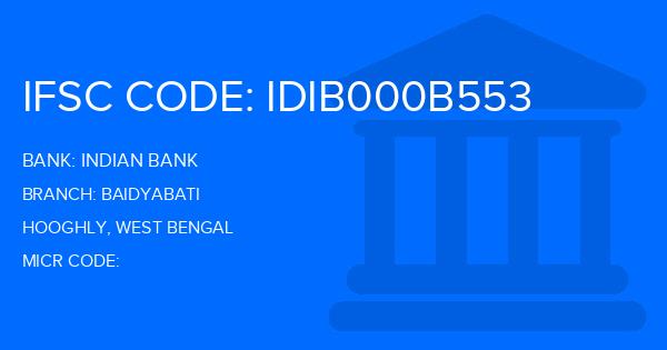Indian Bank Baidyabati Branch IFSC Code
