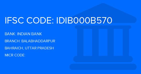 Indian Bank Balabhaddarpur Branch IFSC Code