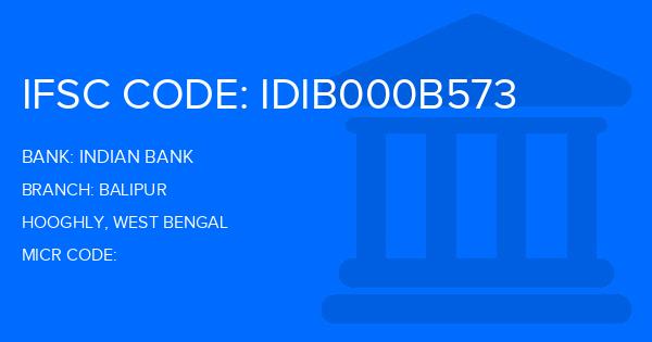 Indian Bank Balipur Branch IFSC Code