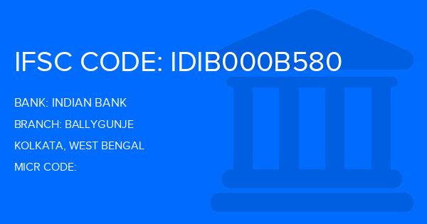 Indian Bank Ballygunje Branch IFSC Code