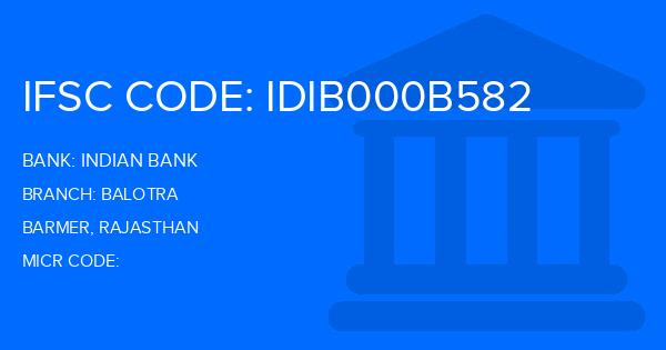 Indian Bank Balotra Branch IFSC Code