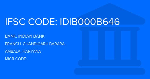 Indian Bank Chandigarh Barara Branch IFSC Code