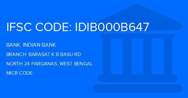 Indian Bank Barasat K B Basu Rd Branch IFSC Code