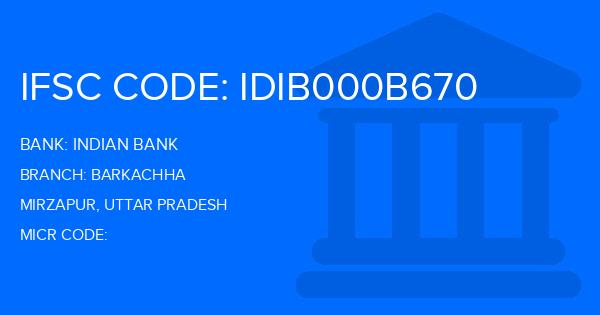 Indian Bank Barkachha Branch IFSC Code