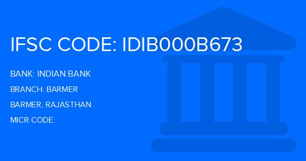 Indian Bank Barmer Branch IFSC Code