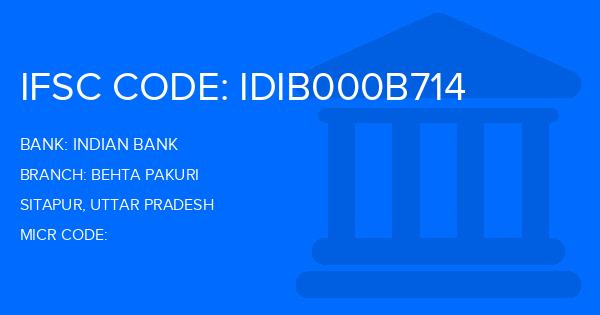 Indian Bank Behta Pakuri Branch IFSC Code