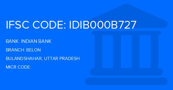 Indian Bank Belon Branch IFSC Code
