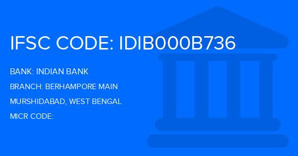 Indian Bank Berhampore Main Branch IFSC Code