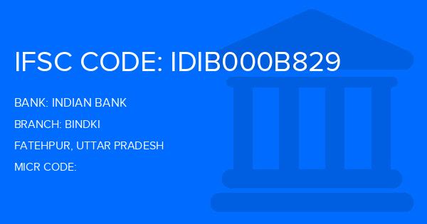 Indian Bank Bindki Branch IFSC Code