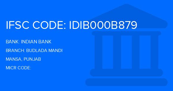Indian Bank Budlada Mandi Branch IFSC Code
