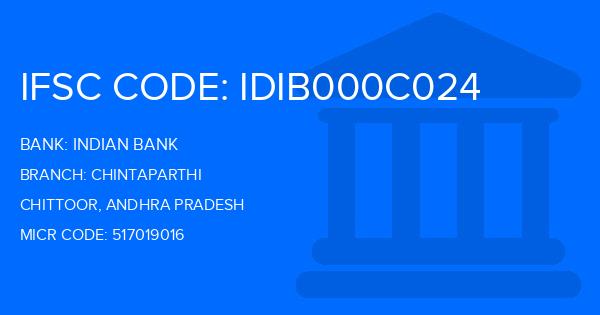 Indian Bank Chintaparthi Branch IFSC Code