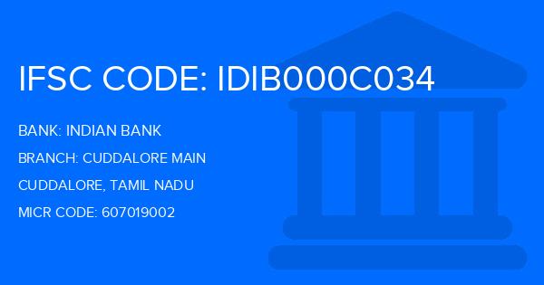 Indian Bank Cuddalore Main Branch IFSC Code