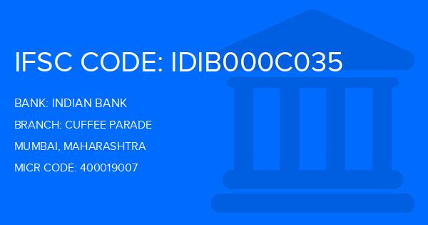 Indian Bank Cuffee Parade Branch IFSC Code