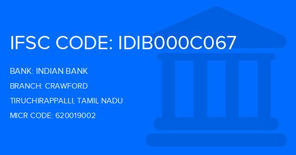 Indian Bank Crawford Branch IFSC Code