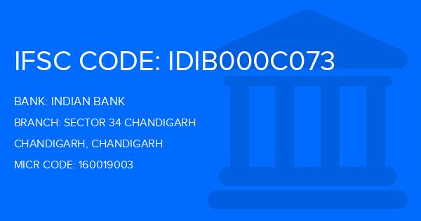 Indian Bank Sector 34 Chandigarh Branch IFSC Code