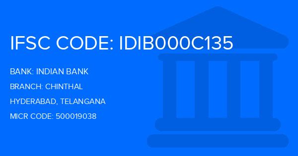 Indian Bank Chinthal Branch IFSC Code