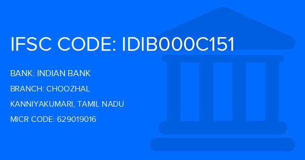 Indian Bank Choozhal Branch IFSC Code