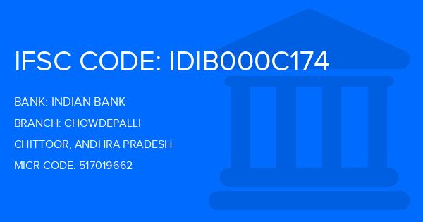 Indian Bank Chowdepalli Branch IFSC Code