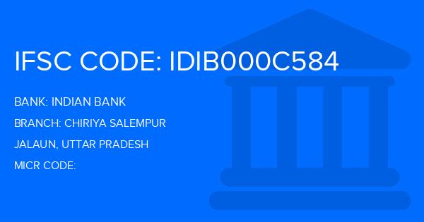 Indian Bank Chiriya Salempur Branch IFSC Code