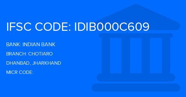 Indian Bank Chotiaro Branch IFSC Code