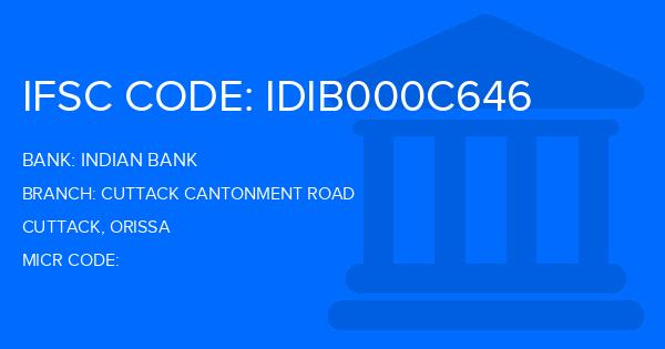 Indian Bank Cuttack Cantonment Road Branch IFSC Code