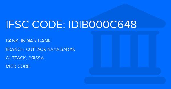 Indian Bank Cuttack Naya Sadak Branch IFSC Code