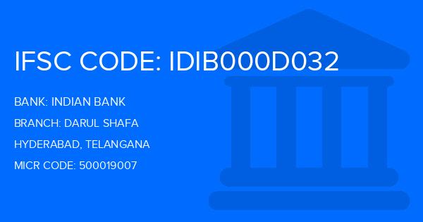 Indian Bank Darul Shafa Branch IFSC Code